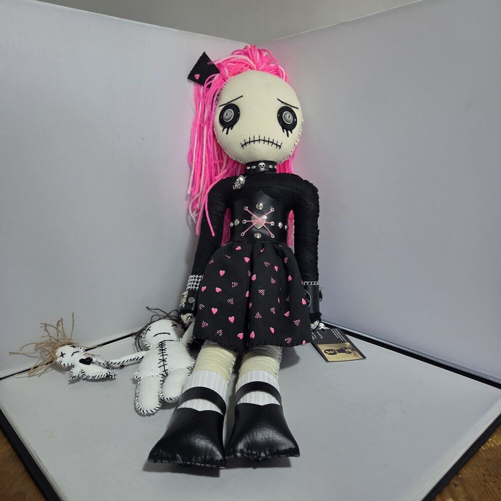 Tattered Rags Handmade Gothic Rag Doll by Jodi Cain 23" Alone with dolls NWT